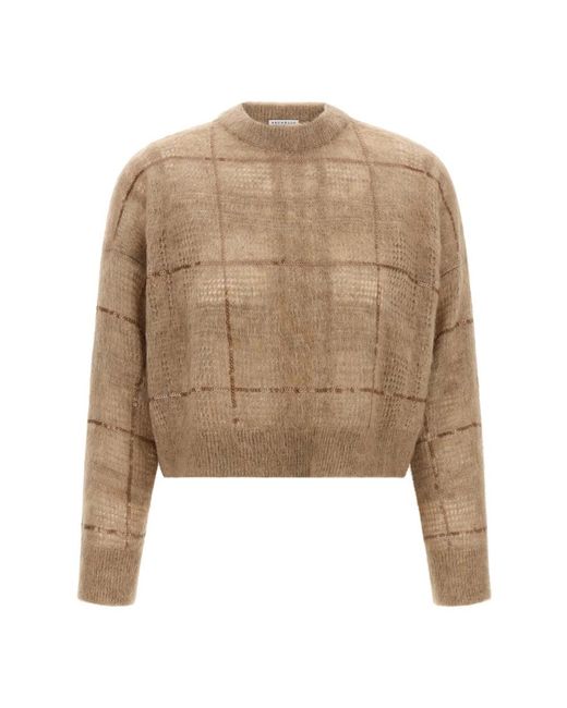 Brunello Cucinelli Natural Round-Neck Knitwear
