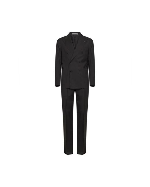 Tagliatore Kostuums ,Bruin ,Wol Double-Breasted Suit in het Black voor heren