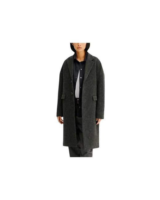 Noyoco Black Single-Breasted Coats