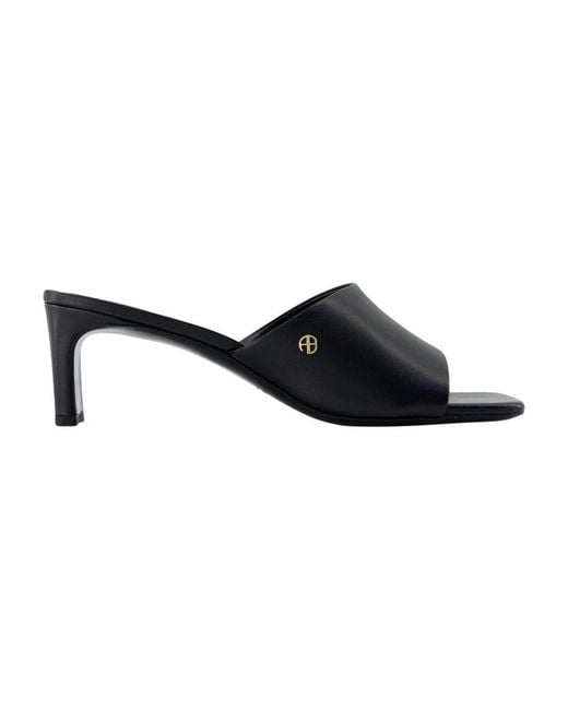 Anine Bing Black Heeled Mules