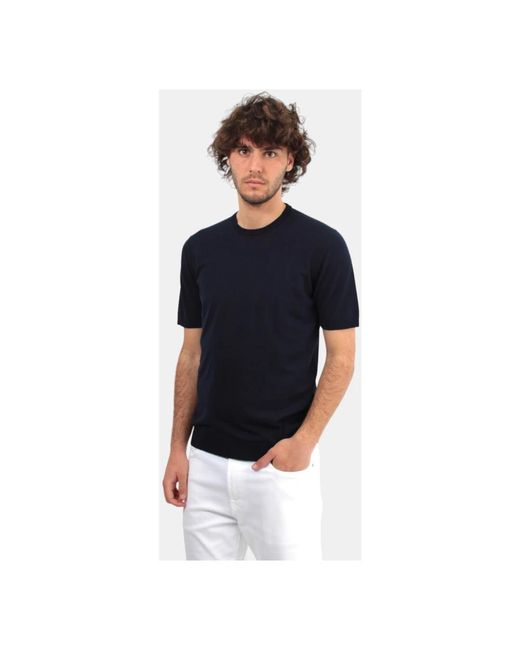 Roberto Collina Blau crew neck baumwoll t-shirt in Blue für Herren