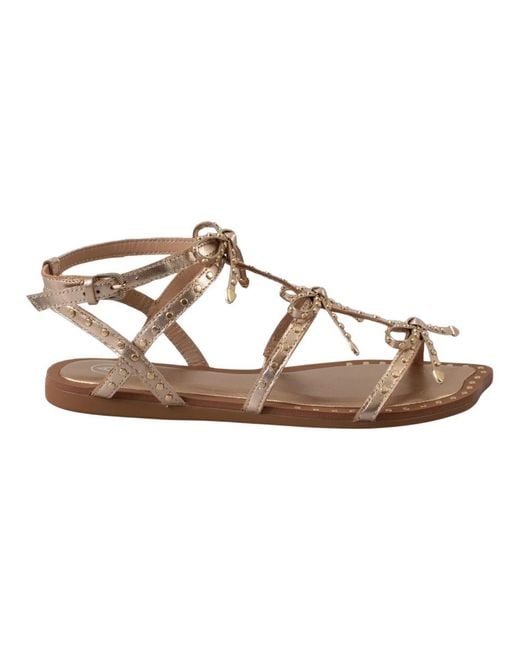 Ash Brown Flat Sandals