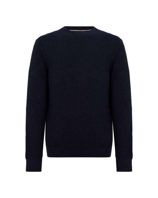 Boss Blue Round-Neck Knitwear for men