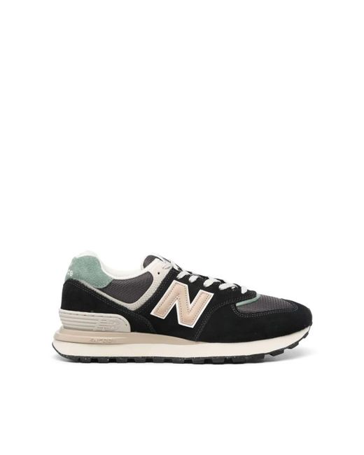 New Balance Black 574 Suede Sneakers for men