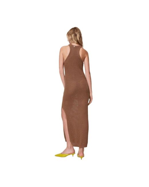 Knitted Dresses Twinset de color Brown