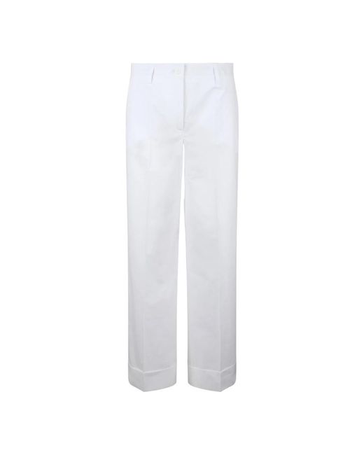 P.A.R.O.S.H. White Straight Trousers