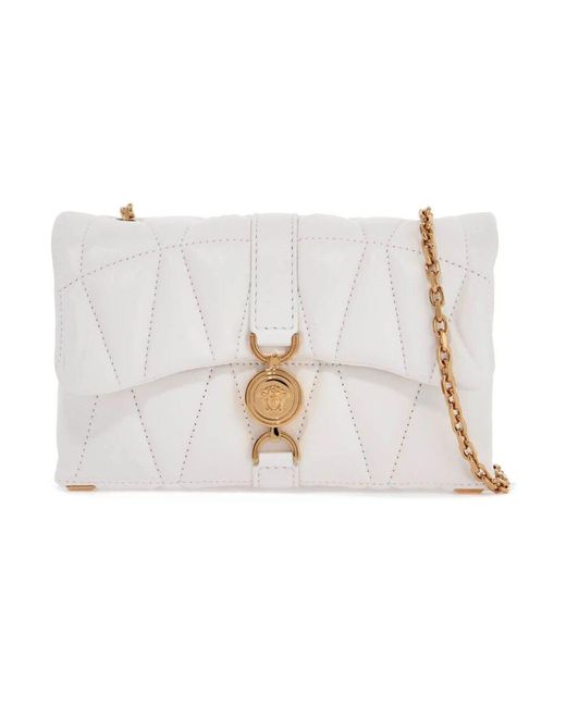 Versace White Gesteppte nappaleder mini tasche