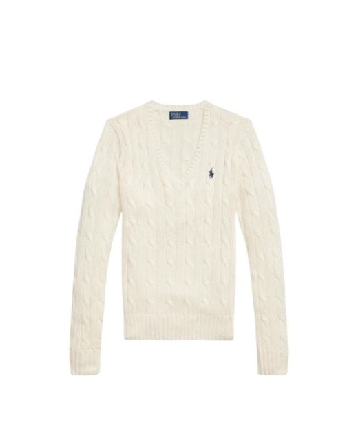 Ralph Lauren White Round-Neck Knitwear
