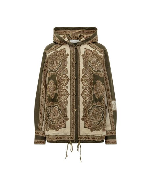 Zimmermann Mahon Hooded Shirt in het Green