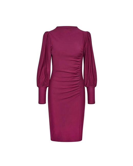 Vestido de punto con mangas abullonadas Gestuz de color Purple