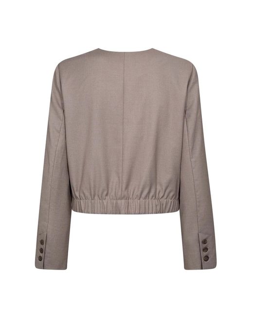 Light Jackets co'couture de color Brown