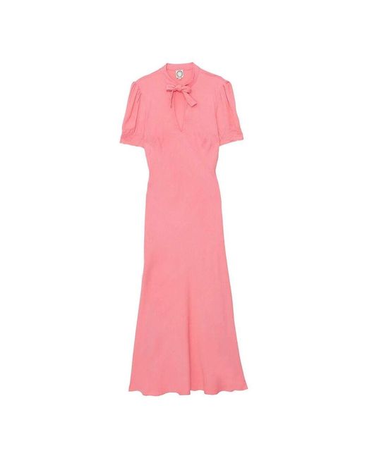 Ines De La Fressange Paris Pink Rosa cerise langes kleid