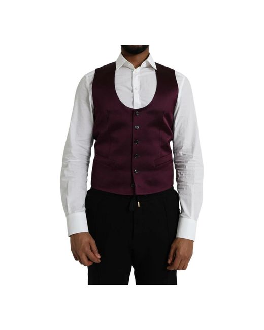 Dolce & Gabbana Purple Waistcoats for men