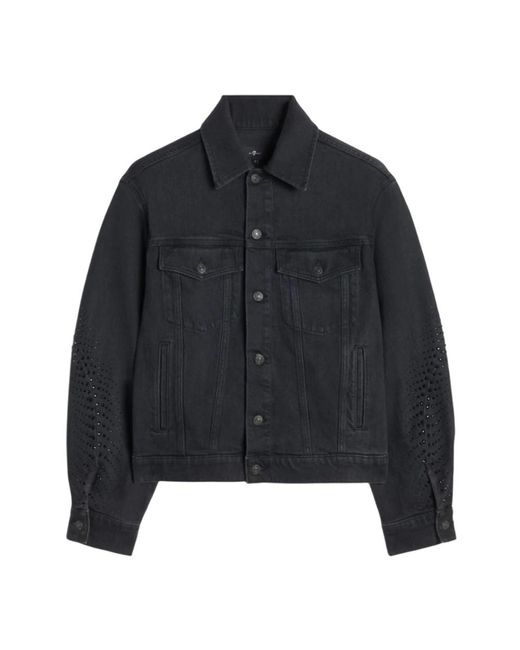 Denim Jackets 7 For All Mankind de color Black