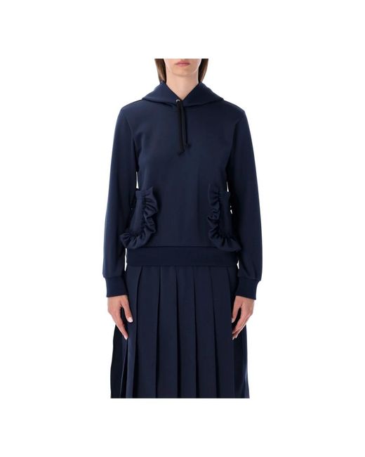 Comme des Garçons Ruffle Sleeve Hoodie in het Blue