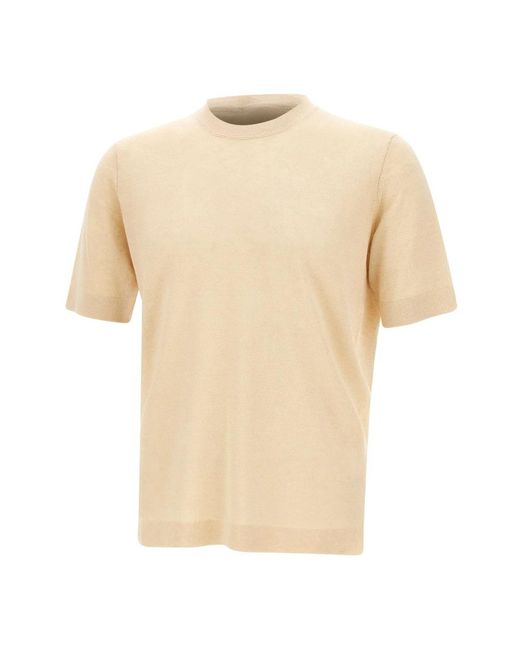 FILIPPO DE LAURENTIIS Natural Round-Neck Knitwear for men