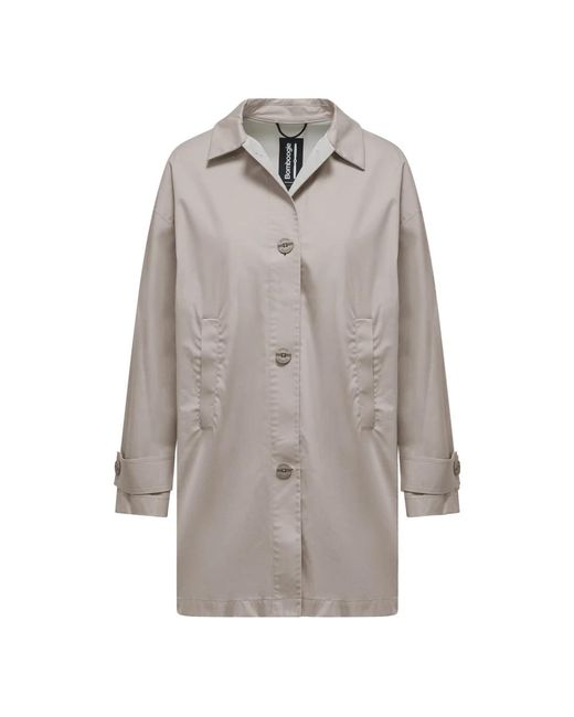 Bomboogie Ongevoerde Gabardine Trenchcoat in het Gray