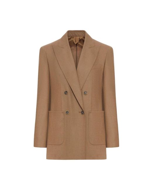 Max Mara Jassen ,Bruin ,Bruine Leren Jassen Voor Vrouwen in het Brown