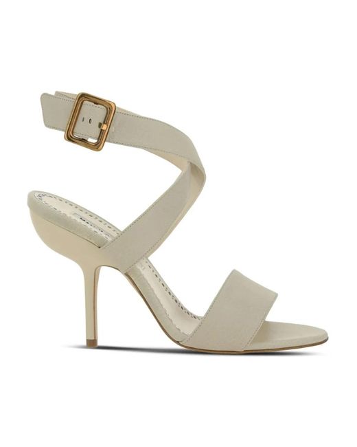 Manolo Blahnik Metallic High Heel Sandals