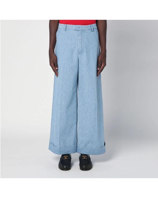 Valentino Blue Wide Jeans for men