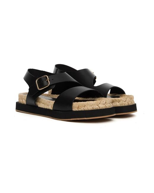 Paloma Barceló Black Flat Sandals