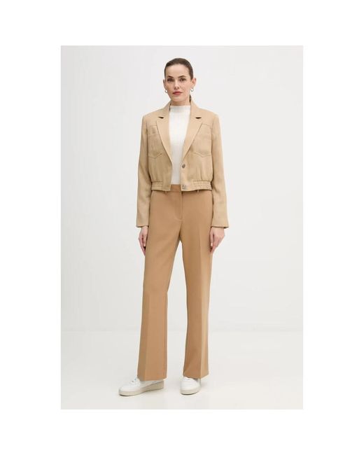DKNY Geweven Jas in het Natural