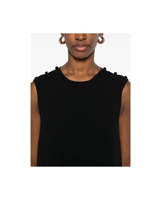 Mark Kenly Domino Tan Black Schwarzes kleid mit knöpfen und taschen