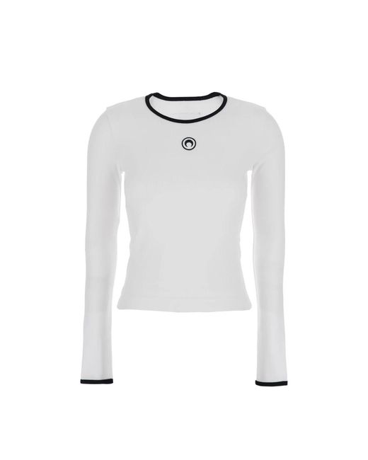 MARINE SERRE Long Sleeve Tops in het White