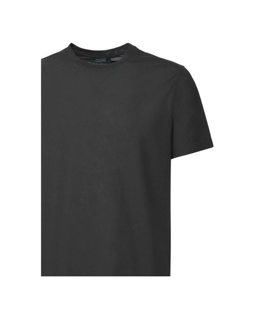 Zanone Tops ,Groen ,Katoen Grijze Crewneck T-Shirts En Polos in het Black voor heren