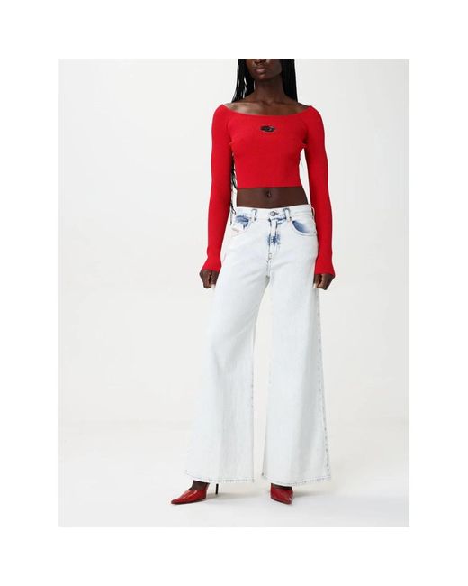 DIESEL Red Round-Neck Knitwear