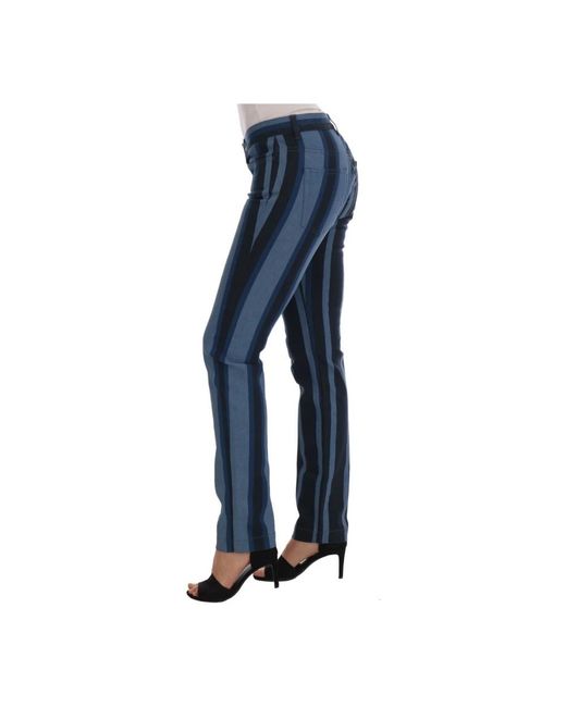 Dolce & Gabbana Blue Girly Striped Cotton Jeans