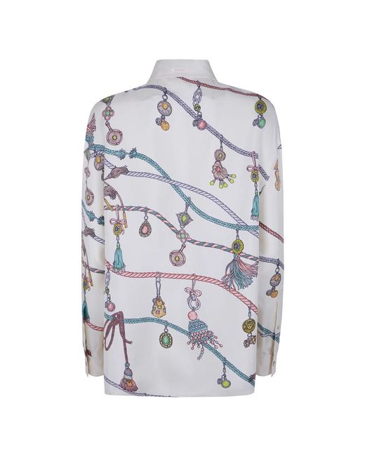 Versace Zijdekeper Blouse in het Gray