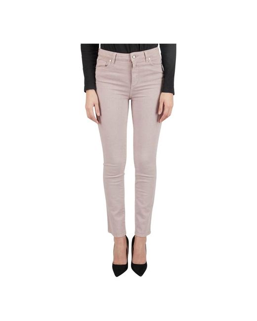 Kiton Jeans Regular Solid 100% Handmade in het Pink