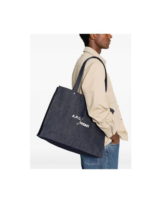 A.P.C. Blue Tote Bags for men