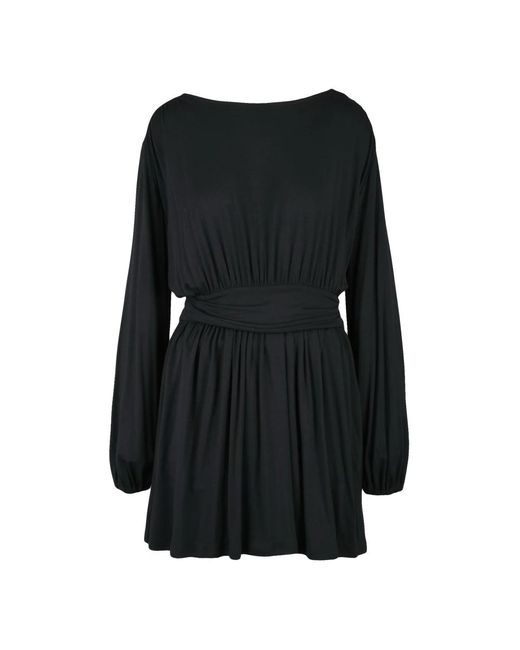 Dondup Kleedjes ,Zwart ,Jersey Jurk Voor Vrouwen in het Black