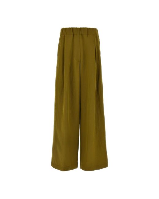 Dries Van Noten Green Wide Trousers