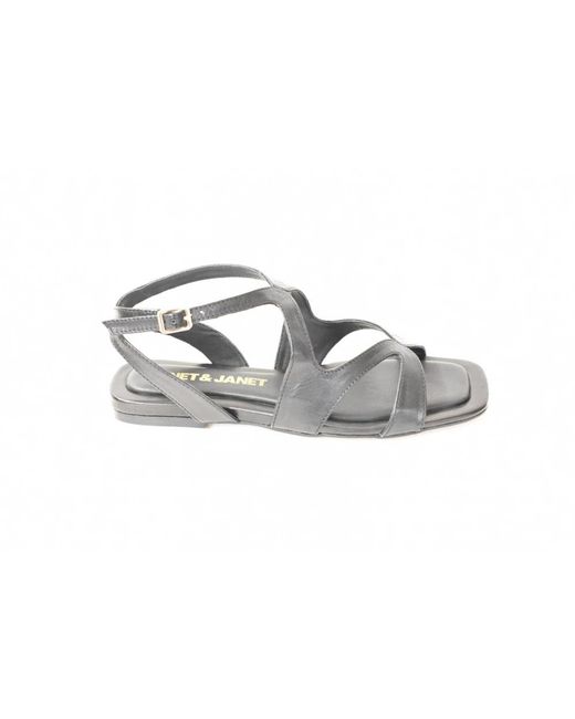 Janet & Janet Metallic Flat Sandals