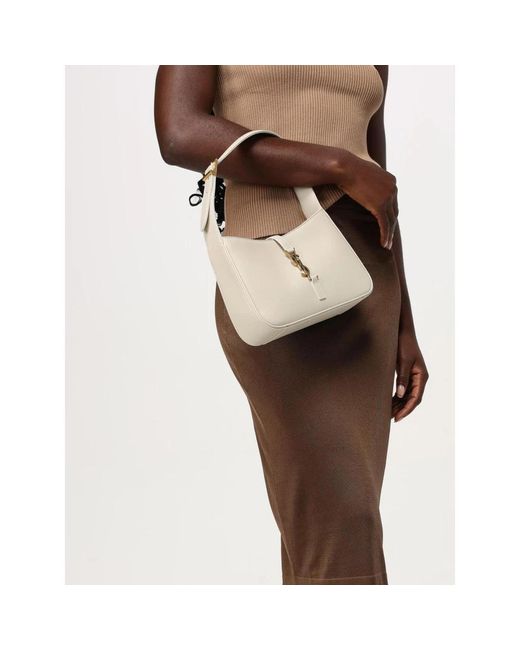Saint Laurent White Elegante Leder-Schultertasche