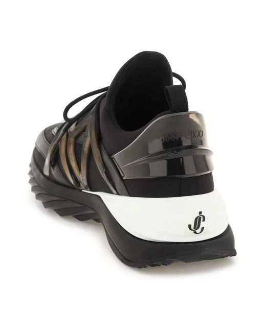 Jimmy Choo Leder- und Stoff-Sneakers in Black für Herren