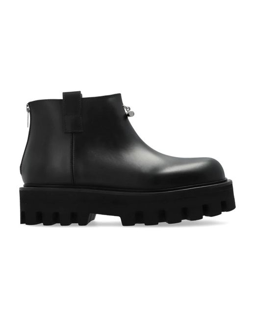Alexander McQueen Black Leder Plateauschuhe