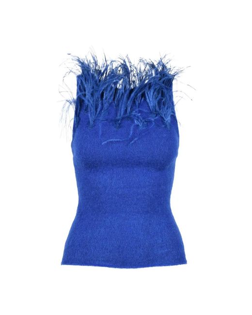 Round-Neck Knitwear Alberta Ferretti de color Blue