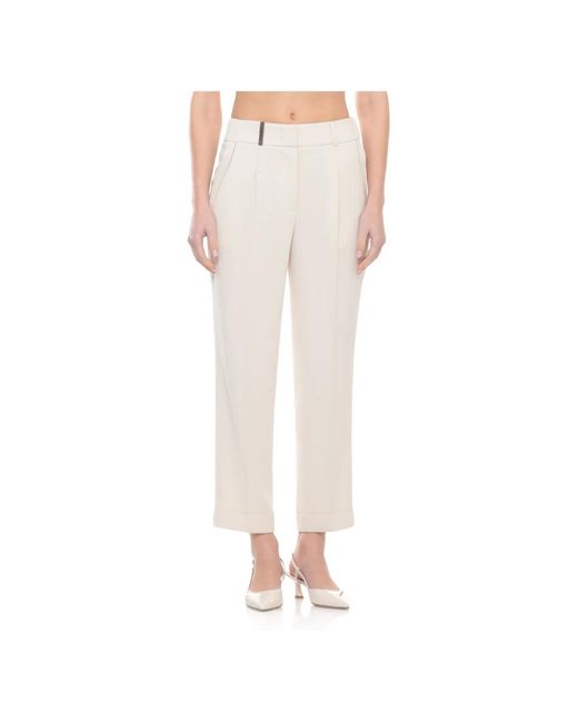 Peserico White Cropped Trousers
