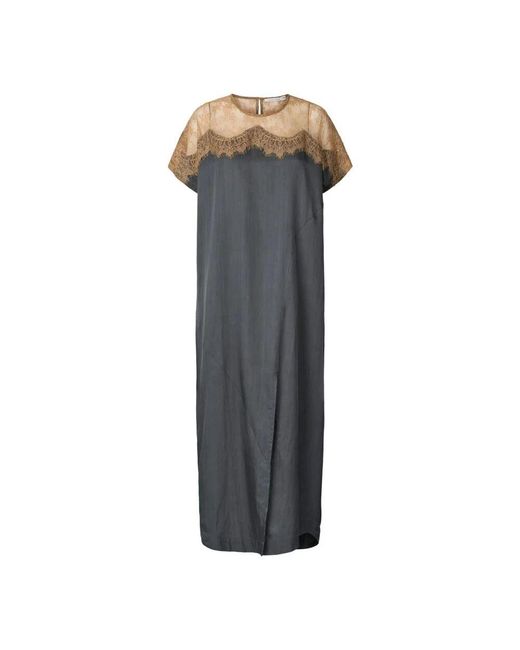 Rabens Saloner Gray Durchsichtiges Spitzenkleid Dark Shadow