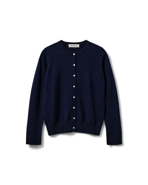 Sofie Schnoor Truien & Vesten ,Blauw ,Wol Cardigan Met Knopen in het Blue