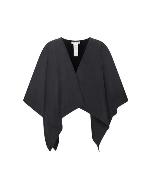 Max Mara Jassen ,Zwart ,Zwarte Cape Jas Met Modelnaam in het Black