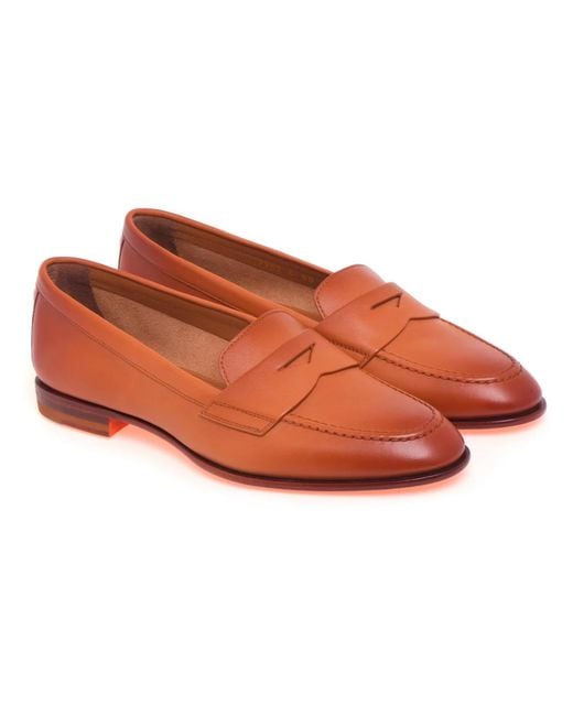 Santoni Orange Loafers