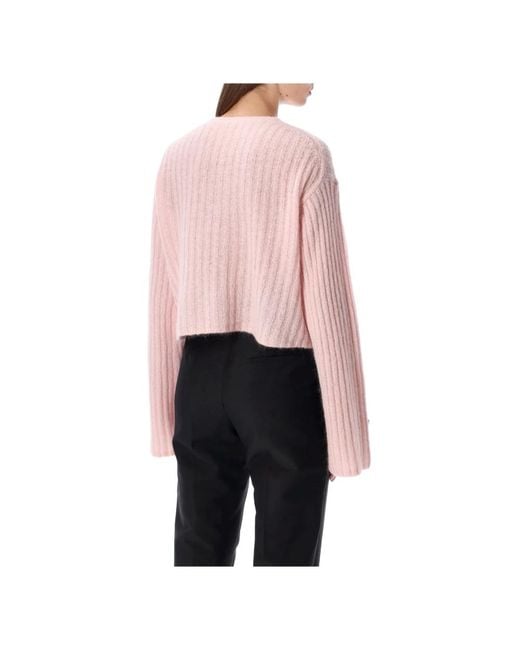 By Malene Birger Pink Rosa Gerippter Strick-Cardigan Aw25
