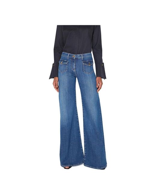Elisabetta Franchi Blue Wide Jeans