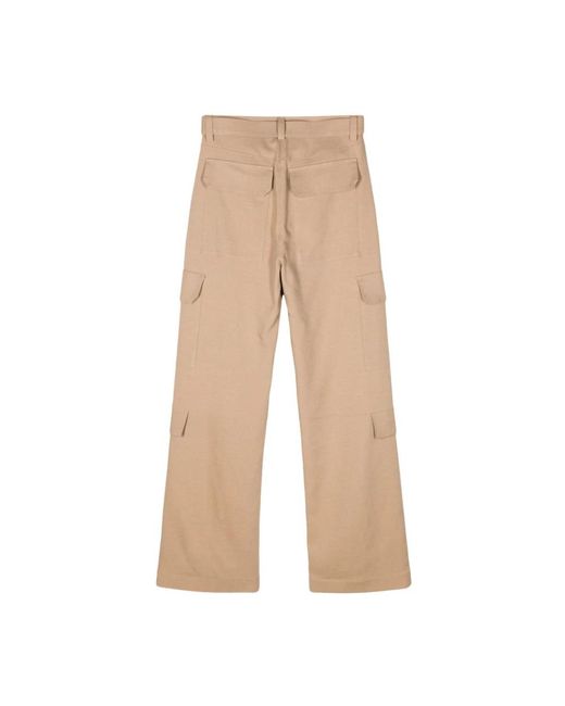 MSGM Wide Trousers in het Natural
