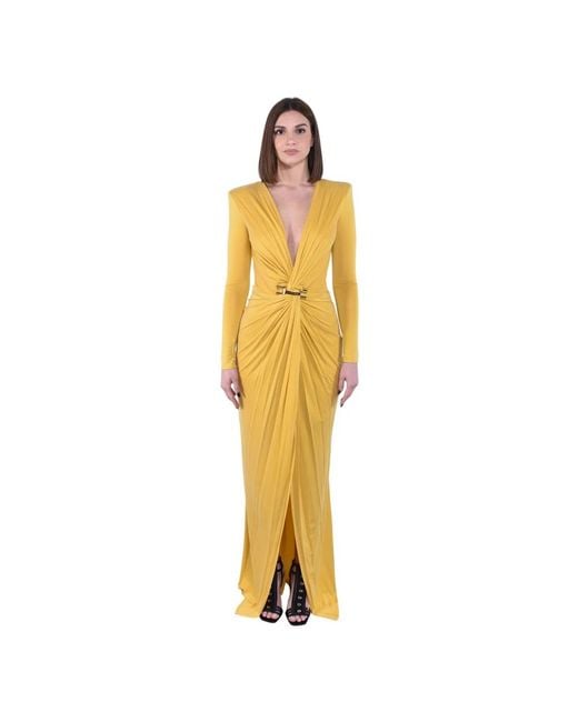 Elisabetta Franchi Metallic Maxi Dresses